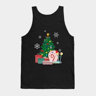 Gary Around The Christmas Tree Spongebob Tank Top